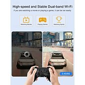 Недорогие Проекторы-Умный мини-проектор DLP на базе Android, портативный карманный проектор с поддержкой декодирования 4K. &amp;3D, встроенный аккумулятор 3000 мАч, двойной Wi-Fi 5G, Bluetooth, коррекция трапецеидальных