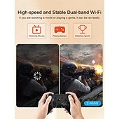 abordables Projecteurs-Mini projecteur DLP intelligent sous Android, décodage 4K HD, compatible 3D, projecteur de poche portable avec Wi-Fi 5 GHz et Bluetooth, correction trapézoïdale, commande tactile, trépied et