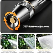 abordables Riego e irrigación-1 juego de pistola de agua a alta presión para lavado de autos en casa, potente amplificador de presión para manguera de jardín, ajustable 360°, 3 tipos de rociado y manguera de 5/10 m para regar