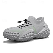 cheap Casual Sneakers-Men's Knit Sock Sneakers, Lace-Up Chunky Sole Walking Shoes, Breathable Sport Casual Shoes for Hiking, Travel, Daily Wear