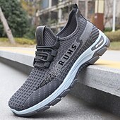 cheap Casual Sneakers-Men's Black and Orange Running Sneakers Lightweight Breathable Lace-Up Athletic Walking Shoes Cushioned Sport Footwear for Jogging, Gym Training, Travel and Daily Active Wear