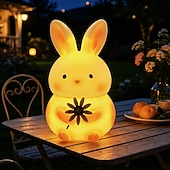 abordables Éclairage paysager-Lampes solaires d'extérieur en forme d'animaux, figurines lumineuses étanches en plastique représentant un lapin et un hibou, lampes décoratives solaires pour terrasse, pelouse, allée, parterre de