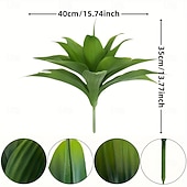 baratos Plantas e Folhagens Artificiais-2 plantas artificiais de agave grandes com 18 folhas cada, folhagem tropical artificial realista para decoração de interiores e exteriores, perfeitas para casa, escritório, jardim, varanda e para