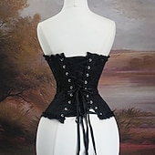 cheap Tops-Medieval Renaissance Corset Overbust Corset Noblewoman Jacquard Lace up Floral Fancy Dress Women's Royal Halloween Carnival Renaissance Fair LARP Adults' Corset Spring &amp; Summer