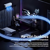 abordables Ventiladores-Ventilador de escritorio con luz y difusor de aromas, ventilador de mesa oscilante de 5 velocidades para oficina o dormitorio, ventilador USB personal silencioso con luz nocturna LED. &amp;Bandeja para