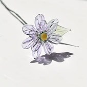 ieftine Flori Artificiale-floare din sticlă pentru luna nașterii, cadou floral din sticlă suflată manual pentru ziua de naștere, Ziua Mamei, iubită, cea mai bună prietenă, soră, bunică – cadou unic pentru ea, femei, set de