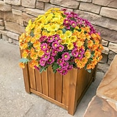  Margaritas artificiales para decoración exterior, 6 ramos de flores artificiales para macetas exteriores, flores de seda resistentes a los rayos UV para la puerta principal, el porche y el patio.