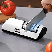 お買い得  キッチン用品＆小物-キッチン用電動ナイフ研ぎ器 多機能自動プロ仕様 4段階ギア電動ナイフ研ぎ器 キッチンアクセサリー 高速研ぎ石 家庭用キッチン 全自動ナイフ研ぎ機