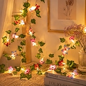 preiswerte Solar Lichterketten-Lichterkette mit Schmetterlings-, Lilien- und Efeumotiven, für drinnen und draußen, geeignet für Wohnzimmer, Schlafzimmer, Terrasse, Garten, Hochzeiten und Partys, batterie-, kabel- oder