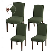 abordables Funda para silla de comedor-Fundas para sillas de comedor de 4/6 piezas, ajustables, elásticas y universales, tipo Parsons, con protectores de asiento extraíbles y lavables a máquina.