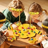 お買い得  Acessórios para festa-子供向けのおもしろい蜂のヘッドバンドゲーム &amp;大人向け、磁石のハチを使ったインタラクティブなファミリーボードゲーム、細かい運動能力を養う対戦型アクション玩具 &amp;バランス、男の子と女の子に最適な屋内パーティーゲーム、黄色