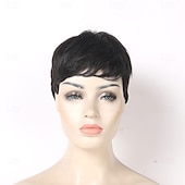 preiswerte Hochwertige Perücken-kurze Pixie-Cut-Haarperücken, Kunsthaarperücken für schwarze Frauen, kurze Perücke, weibliche Frisuren