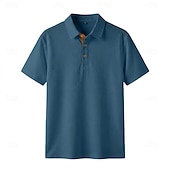 abordables Polo clásico para hombre-Hombre Polo de seda helada seersucker Con Texturas Casual Trabajo Diseño Manga Corta Básico Moderno Plano Jacquard Botones Primavera verano Azul Piscina Negro Blanco Azul cielo Gris Polo de seda