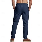 abordables Fondos-Medieval Renacimiento Pantalones Vikingo Tejido con 95% de mezcla de lino Plano Disfraz Hombre Víspera de Todos los Santos Carnaval Rendimiento LARP Feria Ren Adulto Pantalones
