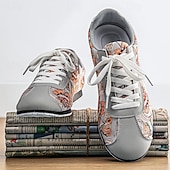 cheap Casual Sneakers-Men's Green Patterned Lace-Up Sneakers Fashion Casual Low Top Walking Shoes Lightweight Streetwear Trainers for Men, Ideal for Daily Wear, Travel, Weekend Outings and Casual City Looks
