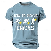 abordables Camisetas divertidas para hombres-Camiseta de hombre con estampado humorístico de cómo ligar con chicas, corte regular, regalo divertido, informal, roja, de diseñador, tallas S, M, L, XL, XXL y XXXL