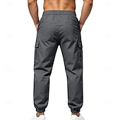economico Pantaloni cargo-Per uomo Pantaloni Cargo Joggers Pantaloni Coulisse Elastico in vita Multi-tasche Tinta unica Antivento Comodità Quotidiano All'aperto Ferie Streetwear Elegante Cachi Nero Inelastico