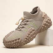 cheap Casual Sneakers-Men's Knit Sock Sneakers, Lace-Up Chunky Sole Walking Shoes, Breathable Sport Casual Shoes for Hiking, Travel, Daily Wear
