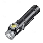 cheap Flashlights-Rechargeable Tactical Flashlights 1600 High Lumens 2 Light Sources,6 Modes, 90 Degree Rotating,Waterproof Working Light with Magnetic Base for Home Emergency, Outdoor, Camping