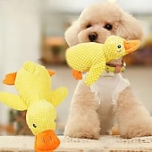 economico Giocattoli di peluche-cane che dorme con un abbraccio di cane giocattoli a forma di anatra per alleviare la noia della piccola anatra gialla bambola di peluche interattiva forniture per animali domestici