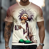 お買い得  3D Tシャツ-男性用 スカル ゾンビ Tシャツ 半袖 Tシャツ 3Dプリント クルーネック シャツ ファッション 誇張された カジュアル 日常 ストリート ブルー ホワイト パープル 夏 春 衣類 S M L XL XXL XXXL
