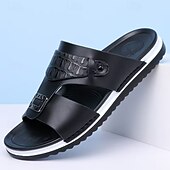 tanie Klapki i japonki męskie-męskie sandały z klamrą, odkryte palce, codzienne, letnie buty na plażę, do kurortu, na podróż i na co dzień na świeżym powietrzu