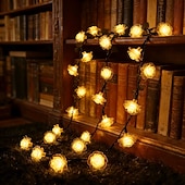cheap Solar Outdoor Lights-Solar Rose Fairy String Lights 30/50 LEDs  Outdoor Waterproof Atmosphere Lights for Gardens Balconies Fences Holiday Wedding Party Decoration