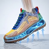 abordables Chaussures Décontractées à Lacets-Baskets de randonnée colorblock pour homme, chaussures de trail à lacets, semelle épaisse antidérapante, idéales pour les voyages, le camping et le quotidien.