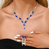 economico Parure di gioielli-Set di orecchini 2 Cromo Orecchini Per donna Moda Parure di gioielli Per Matrimonio