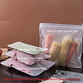 abordables Ustensiles et gadgets de cuisine-Lot de 8 sacs de conservation en silicone réutilisables, à fermeture automatique, parfaits pour les fruits, les légumes, les sandwichs et la viande – la solution idéale pour organiser votre