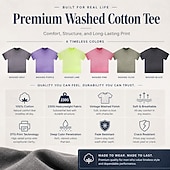 cheap Men's Funny T shirts-Men's Blue Collar Daddy Dirty Hands Busy Nights Cotton Acid Wash Shirt Heavyweight T-shirt Short Sleeve T shirt DTG Crew Neck Shirt Fashion Daily Street Holiday Clothing