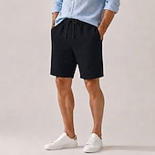 preiswerte Klassiker-Herren-Shorts aus 100 % Leinen – knielange, lässige Sommershorts
