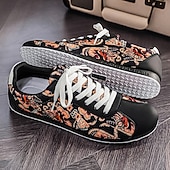 cheap Casual Sneakers-Men's Green Patterned Lace-Up Sneakers Fashion Casual Low Top Walking Shoes Lightweight Streetwear Trainers for Men, Ideal for Daily Wear, Travel, Weekend Outings and Casual City Looks