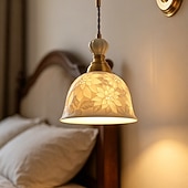 preiswerte Wandleuchten-Elegante Pendel-/Wandleuchte mit Rosenkeramik-Motiv (E27), Vintage-Bauernhausstil, höhenverstellbarer Kronleuchter für Cafés, Restaurants und Flure