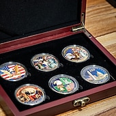  U.S. 250th Anniversary Commemorative Coin Set Coins in Collectible Gift Boxes, Patriotic Collector Coins for 1776–2026, Liberty, Bald Eagle & Historic U.S. Landmarks