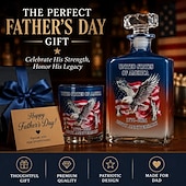  Whiskyflasche zum 250-jährigen Jubiläum der USA &Gläser-Set, patriotisches amerikanisches Dekanter-Geschenkset mit Adlerflaggen-Design, limitierte Bourbon-Scotch-Flasche und Whiskyglas (1776–2026) für