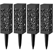 billige Pathway Lights &amp; Lanterns-6 stk stilys utendørs solcelle plen sti lys ip65 vanntett hagelampe for terrasse sti landskap hage dekorasjon belysning 6x