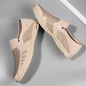 economico Scarpe Casual Slip-On-mocassini casual da uomo beige, leggeri, traspiranti e comodi, perfetti per camminare, eleganti e informali, ideali per l'uso quotidiano, i viaggi, la guida, l'ufficio e un look rilassato per il fine settimana.