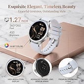 cheap Smartwatch-Smart Watch for Women, 1.27" Round Display Elegant Smartwatch with AI Voice Assistant, SpO2 Heart Rate Sleep Monitor, 100+ Watch Faces, Fashion Fitness Tracker for Android iOS