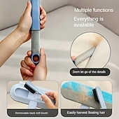 baratos Produtos para o Lar e Limpeza-Kit com 5 escovas removedoras de pelos 3 em 1 com cabo longo para limpeza de janelas, ferramenta para remover pelos de animais de estimação, escova removedora de pelos de cães e gatos, acessórios para