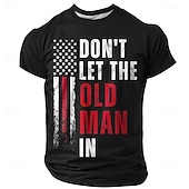  Tricou bărbătesc „Nu lăsați bătrânul cu grafică”, cu steag american, patriotic, distressed, croială regulată, negru, designer, îmbrăcăminte, mărime S, M, L, XL, XXL, XXXL