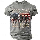  Camiseta con impresión 3D de la bandera de EE. UU. 1776 Camiseta de hombre 250 aniversario 2026 Camiseta de manga corta Camiseta de cuello redondo Patriótica Festival diario Ropa de verano Primavera