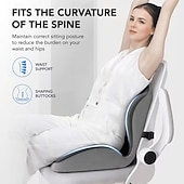 economico Cura Personale &amp; Salute-Cuscino ergonomico in memory foam con supporto lombare e per la schiena, ideale per sedia da ufficio, sgabello e sedile auto. Allevia il mal di schiena, riduce la pressione ed è il regalo perfetto per