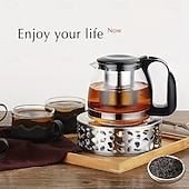 economico Stoccaggio cucina-Fornello a candela in acciaio inox, riscaldatore portatile per caffè a lunga durata con mantenimento del calore, mini fornello multifunzionale per riscaldare il bollitore all'aperto, perfetto per