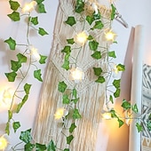 preiswerte Solar Lichterketten-Lichterkette mit Schmetterlings-, Lilien- und Efeumotiven, für drinnen und draußen, geeignet für Wohnzimmer, Schlafzimmer, Terrasse, Garten, Hochzeiten und Partys, batterie-, kabel- oder