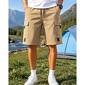 cheap Bottoms-Men's Outdoor Shorts Cargo Shorts Hiking Shorts Combat Shorts Summer Spring Autumn / Fall Outdoor Regular Fit Waterproof Quick Dry Lightweight Breathable Shorts Drawstring Pocket Khaki Black Camping