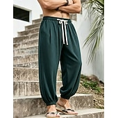 economico pantaloni casual-Per uomo Joggers Pantaloni Pantaloni casual Pantaloni a Nido d'Ape Coulisse Tasca Elastico in vita Tinta unica Asciugatura Rapida Leggero Quotidiano All'aperto Vacanza Vacanza Elegante Nero Bianco