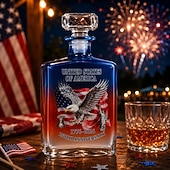  Whiskyflasche zum 250-jährigen Jubiläum der USA &Gläser-Set, patriotisches amerikanisches Dekanter-Geschenkset mit Adlerflaggen-Design, limitierte Bourbon-Scotch-Flasche und Whiskyglas (1776–2026) für