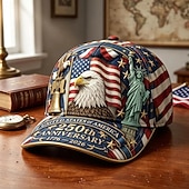 abordables 250e Anniversaire des États-Unis-Casquette de baseball patriotique à l'aigle, commémorant le 250e anniversaire des États-Unis (1776-2026), casquette ajustable pour la fête de l'indépendance américaine avec drapeau américain &amp;Statue