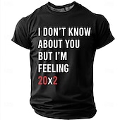  Camiseta de hombre 20x2 con un divertido mensaje de Año Nuevo 2022, regalo ideal para papá y esposo.